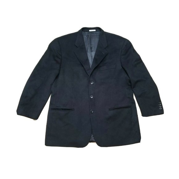 Ameri New York 100% Pure Cashmere Blazer Italy Sz 50 Black Classic Gentleman